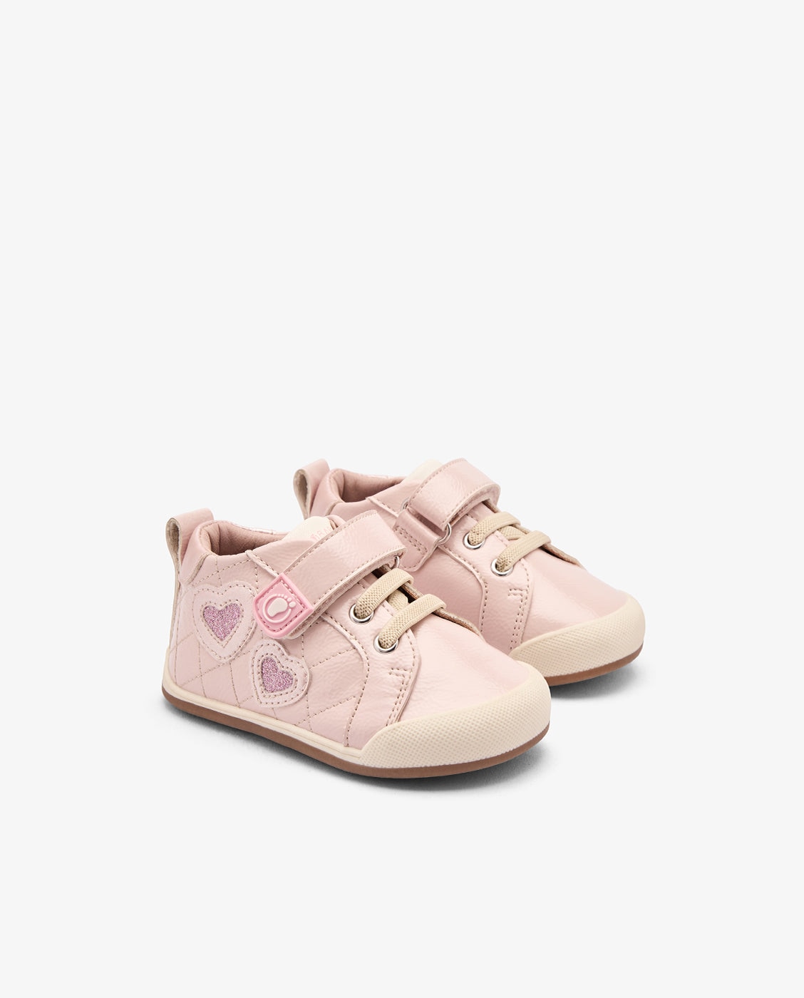 Zapatillas deportivas de bebés by tecnobaby diseño respetuoso con corazones - Conguitos - Rosa Rosa-2