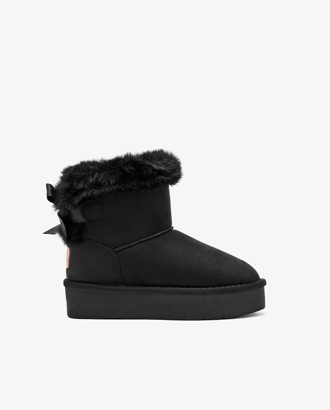 Imagen 0 de Botas australianas bajas de niña de microfibra con forro de pelo b&w Negro