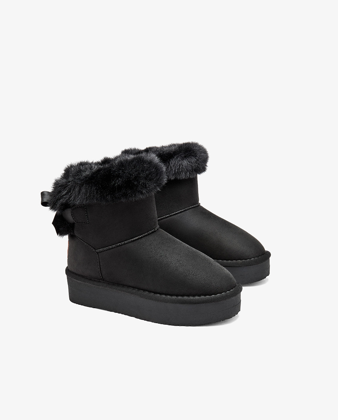 Imagen 2 de Botas australianas bajas de niña de microfibra con forro de pelo b&w - Conguitos - Negro Negro