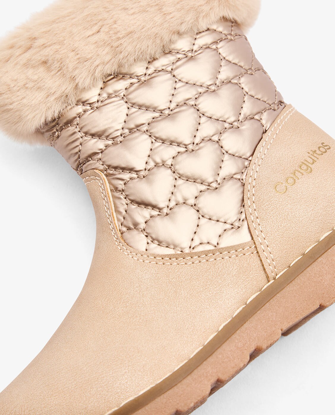 Botas de niña con estampado de corazones - Conguitos - Beige Beige-3