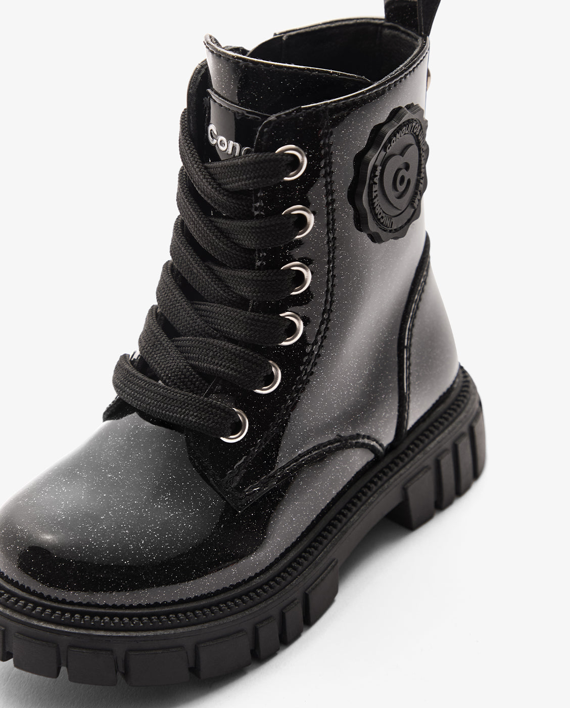 Botas de niña de charol estilo militar con cremallera interior - Conguitos - Negro Negro-4