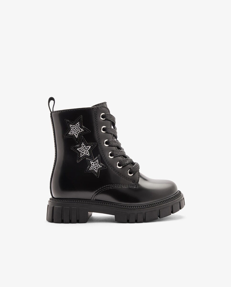 Botas de niña estilo militar con cremallera interior diseño