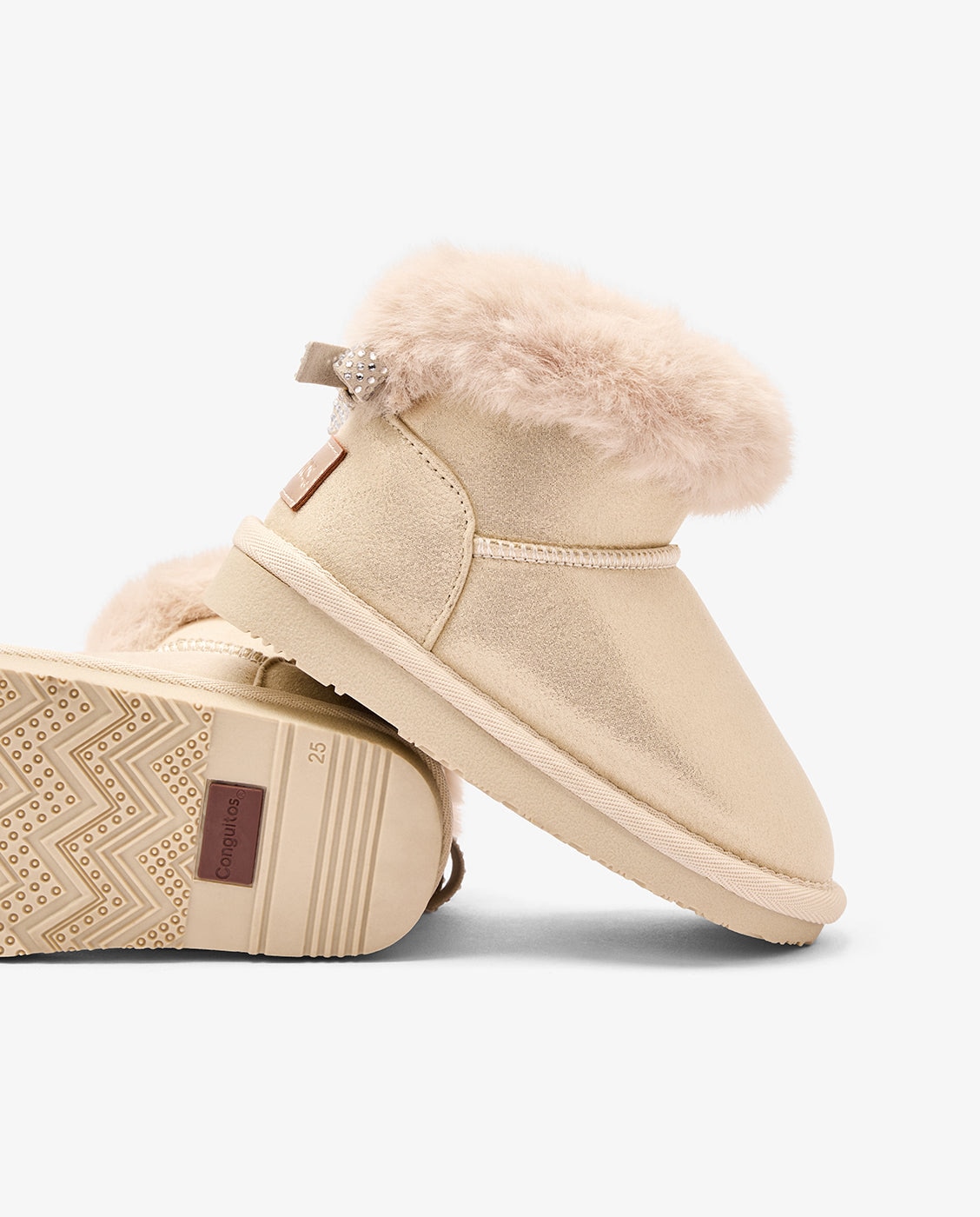 Imagen 4 de Botas australianas de niña con cinturón de pelo - Conguitos - Oro Oro