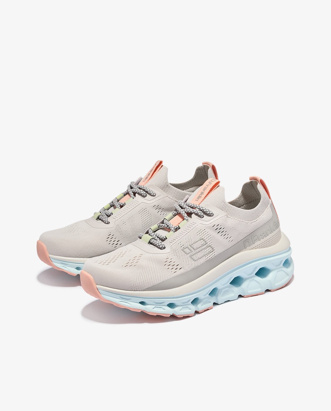 Zapatillas deportivas de mujer con plataforma aero mesh - D.Franklin - Gris claro Gris claro-3
