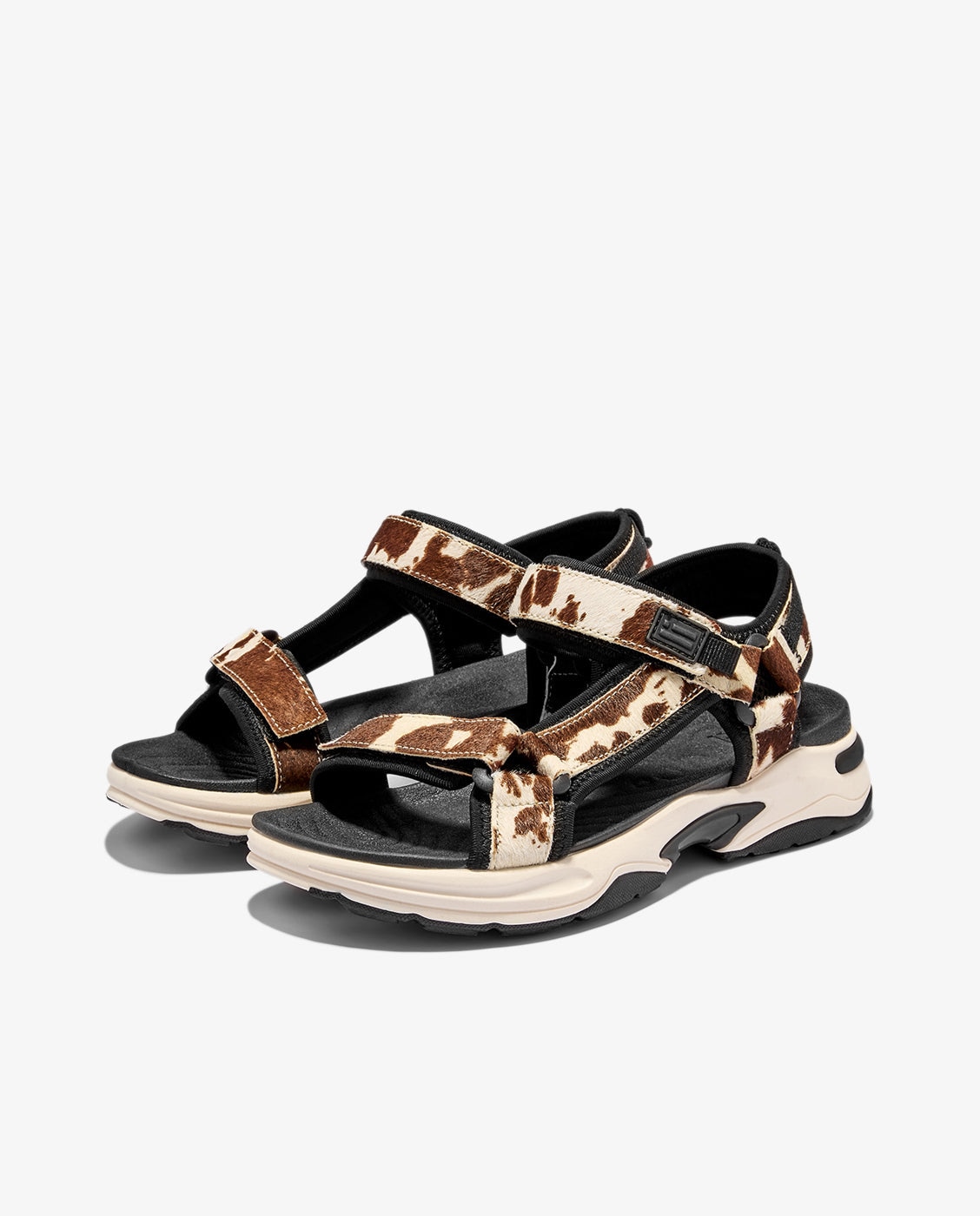 Sandalias de tiras de mujer estética deportiva 347 animal print - D.Franklin - Negro Negro-3