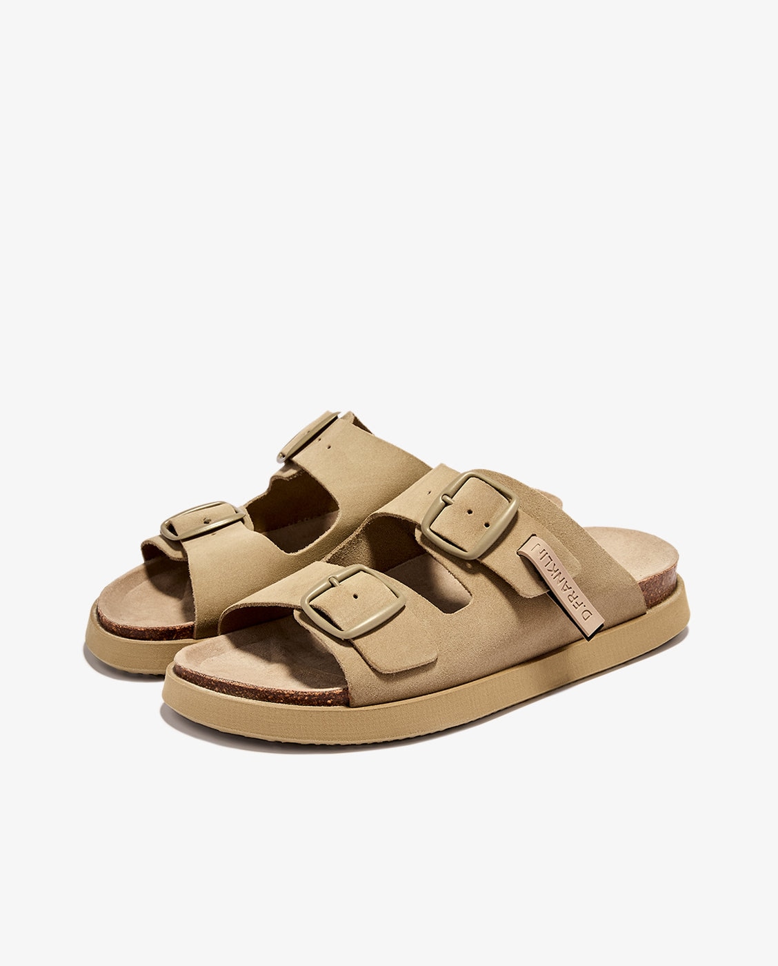 Sandalias planas unisex en piel Vibe - D.Franklin - Beige Beige-3