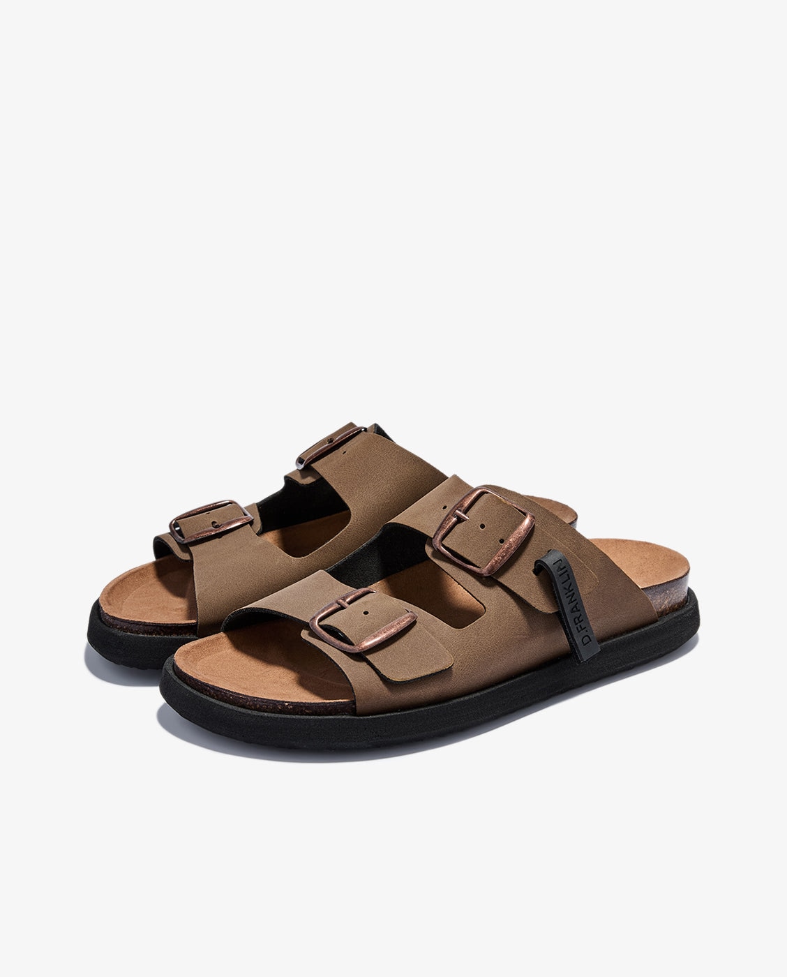 Sandalias planas de mujer en piel Vibe nobuck - D.Franklin - Marrón Marrón-3