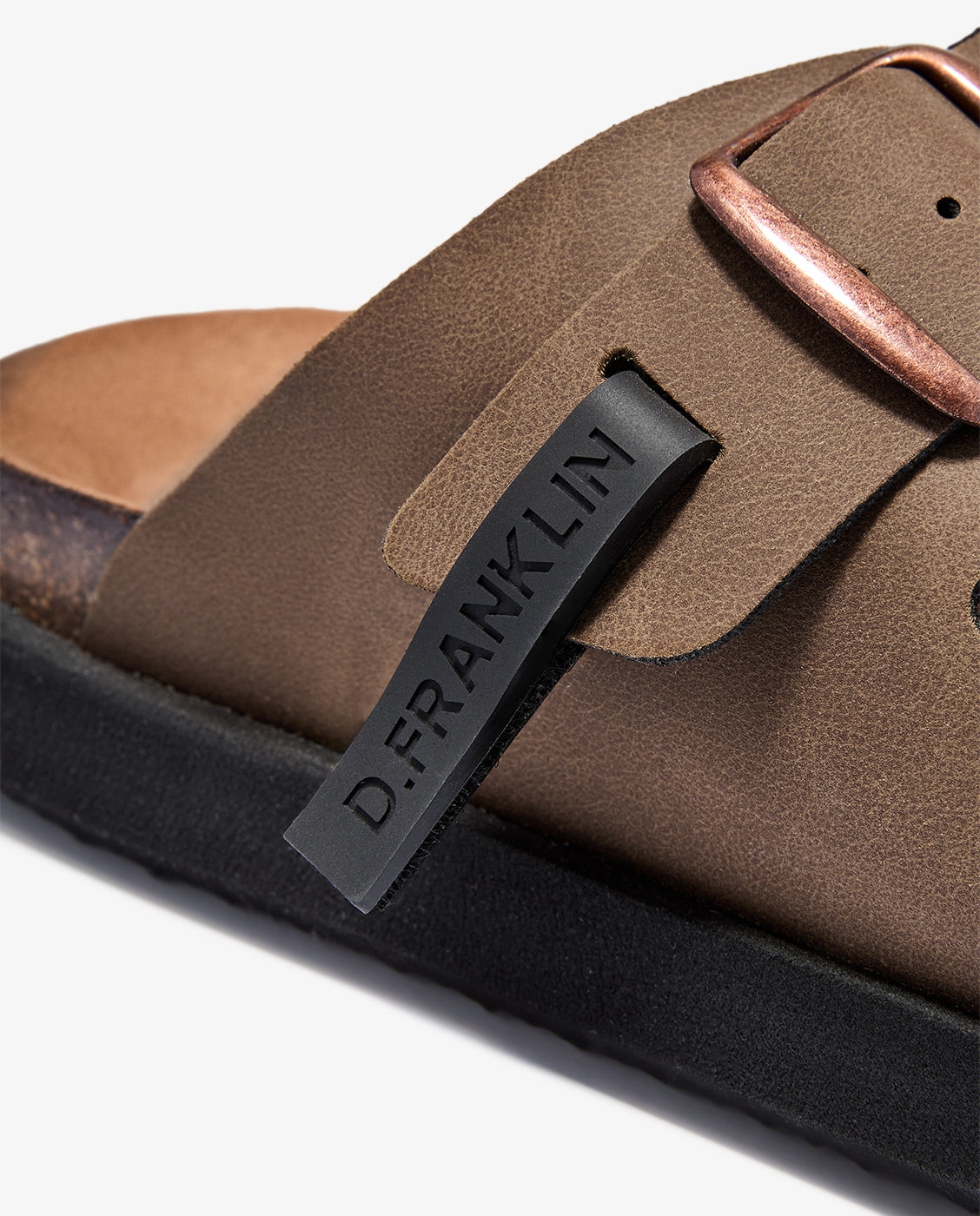 Sandalias planas de mujer en piel Vibe nobuck - D.Franklin - Marrón Marrón-4