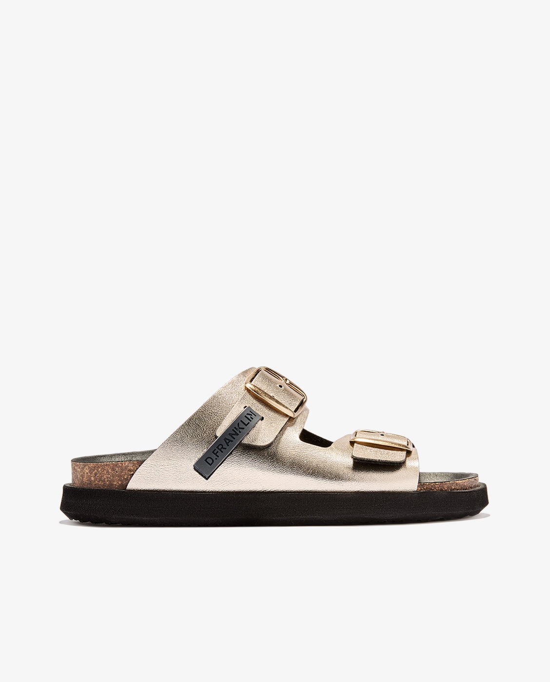 Sandalias planas de mujer con hebilla Vibe met - D.Franklin - Oro / Plata Oro / Plata-1
