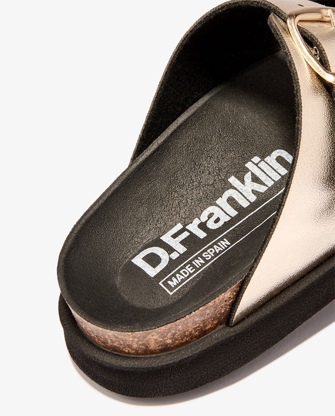 Sandalias planas de mujer con hebilla Vibe met - D.Franklin - Oro / Plata Oro / Plata-2