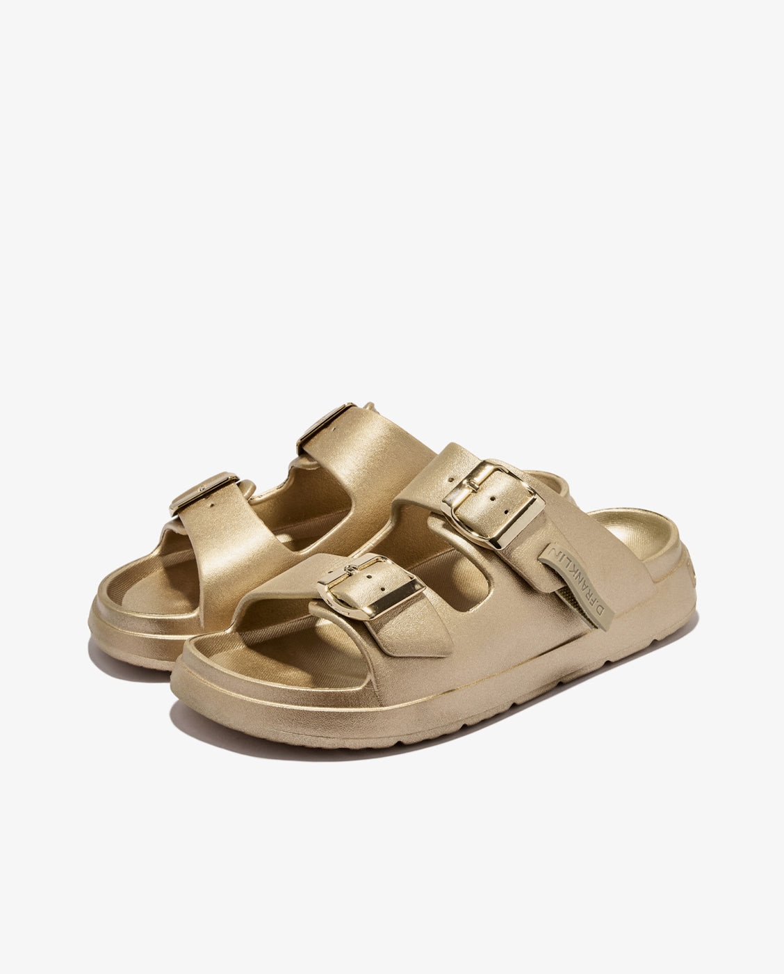 Sandalias de pala de mujer hebilla ajustable vibe met - D.Franklin - Oro Oro-3