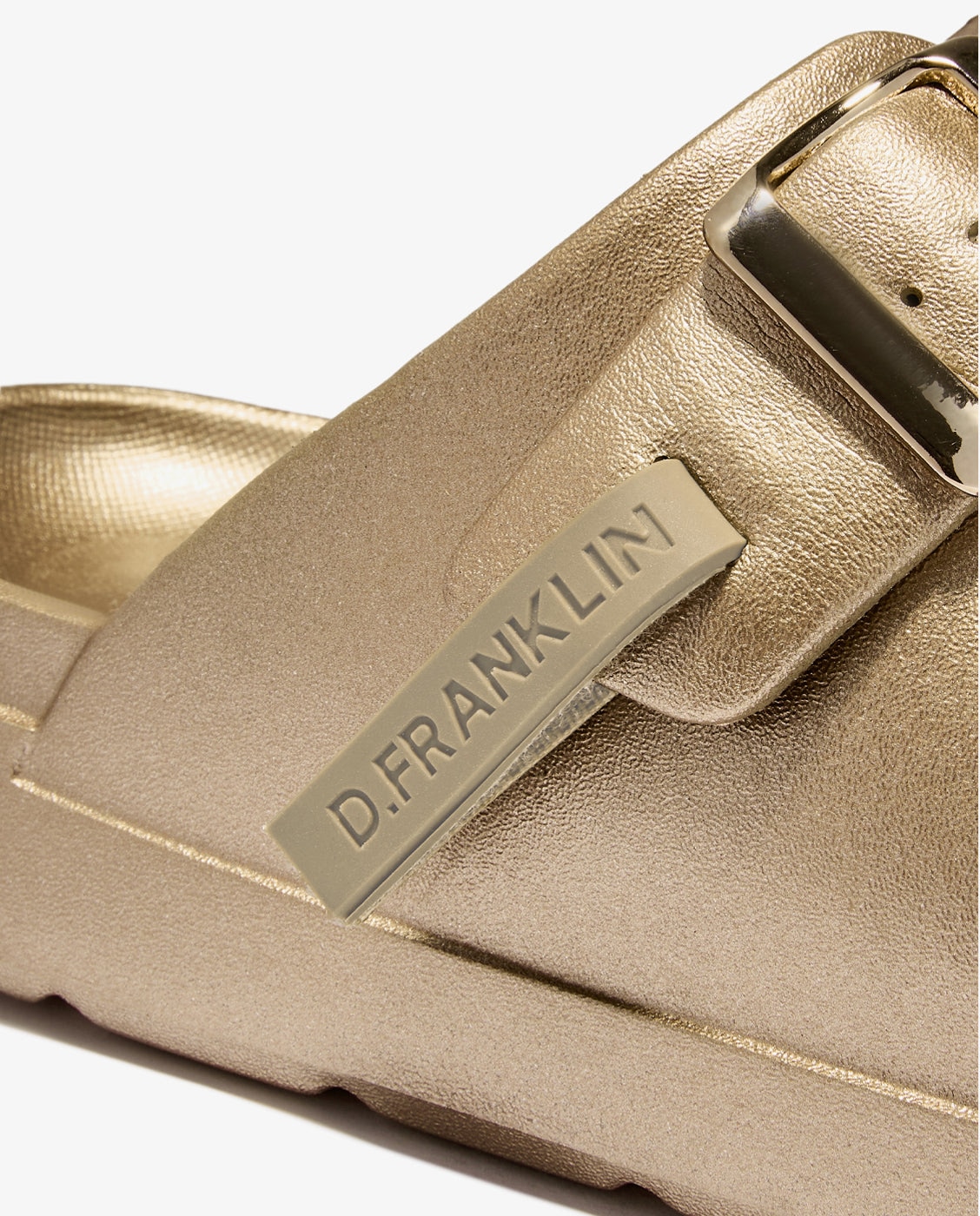 Sandalias de pala de mujer hebilla ajustable vibe met - D.Franklin - Oro Oro-2