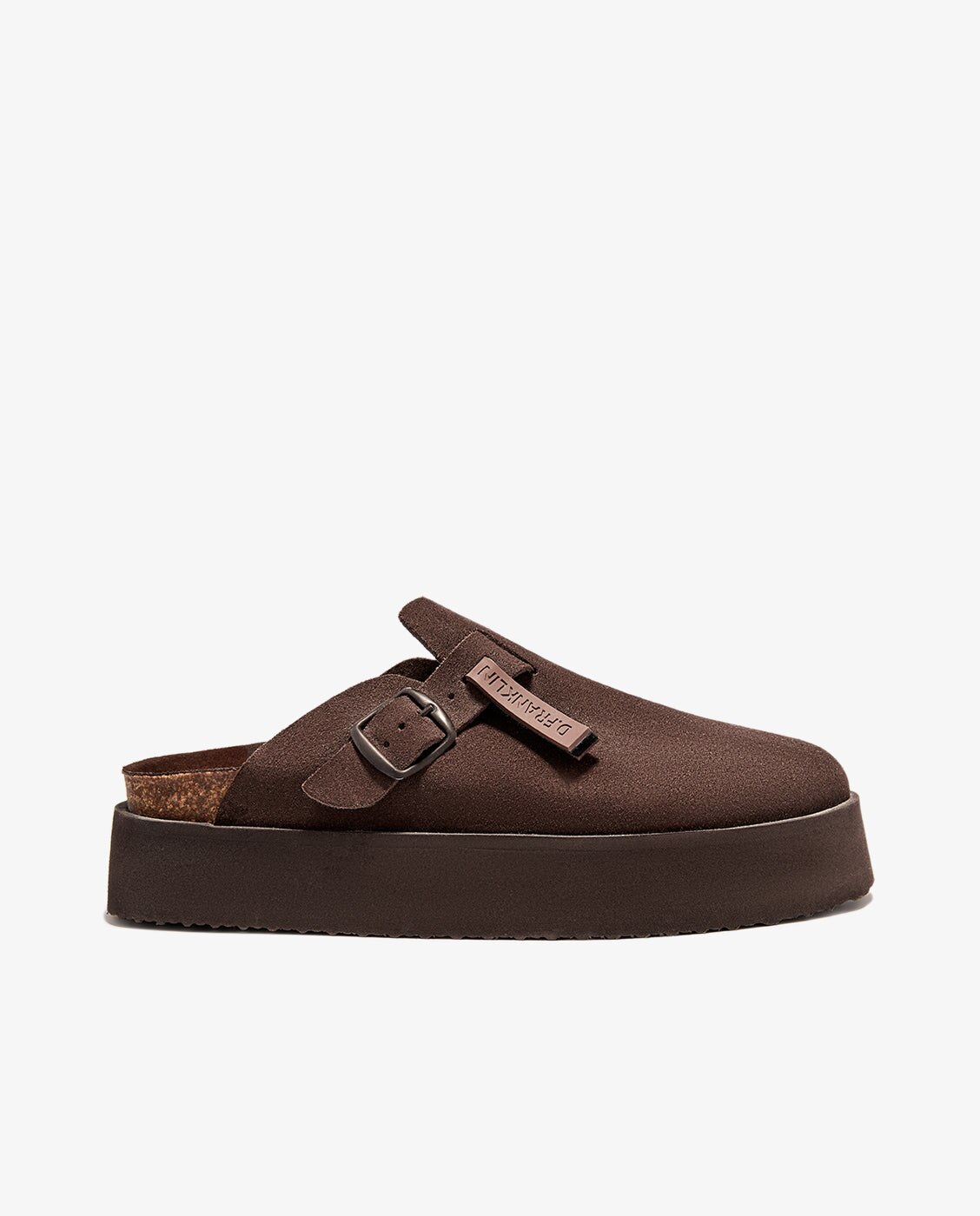 Imagen 0 de Zuecos de mujer con plataforma en ante Vibe clog Marrón oscuro