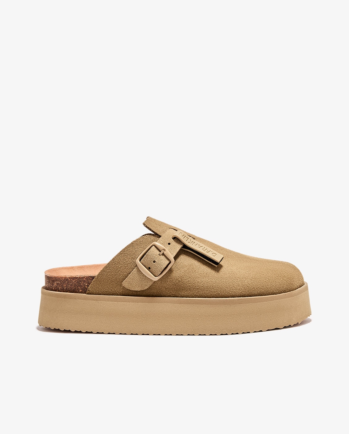Zuecos de mujer con plataforma en ante Vibe clog - D.Franklin - Marrón claro Marrón claro-1