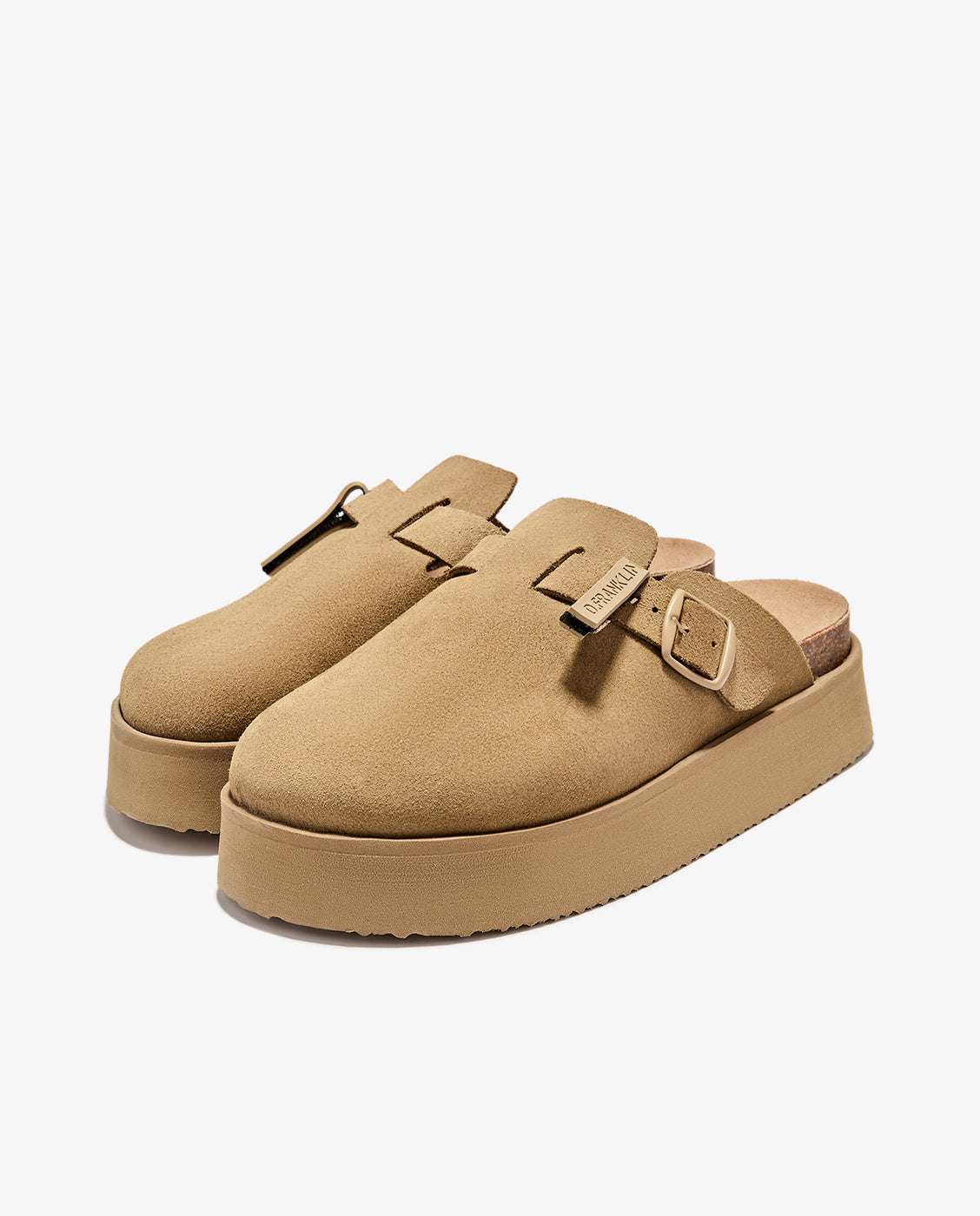 Zuecos de mujer con plataforma en ante Vibe clog - D.Franklin - Marrón claro Marrón claro-3