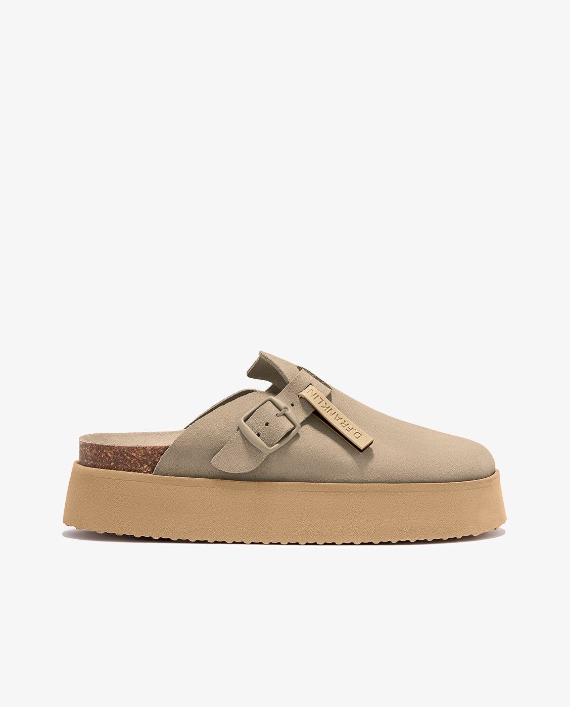 Zuecos de mujer con plataforma en ante Vibe clog - D.Franklin - Beige Beige-1