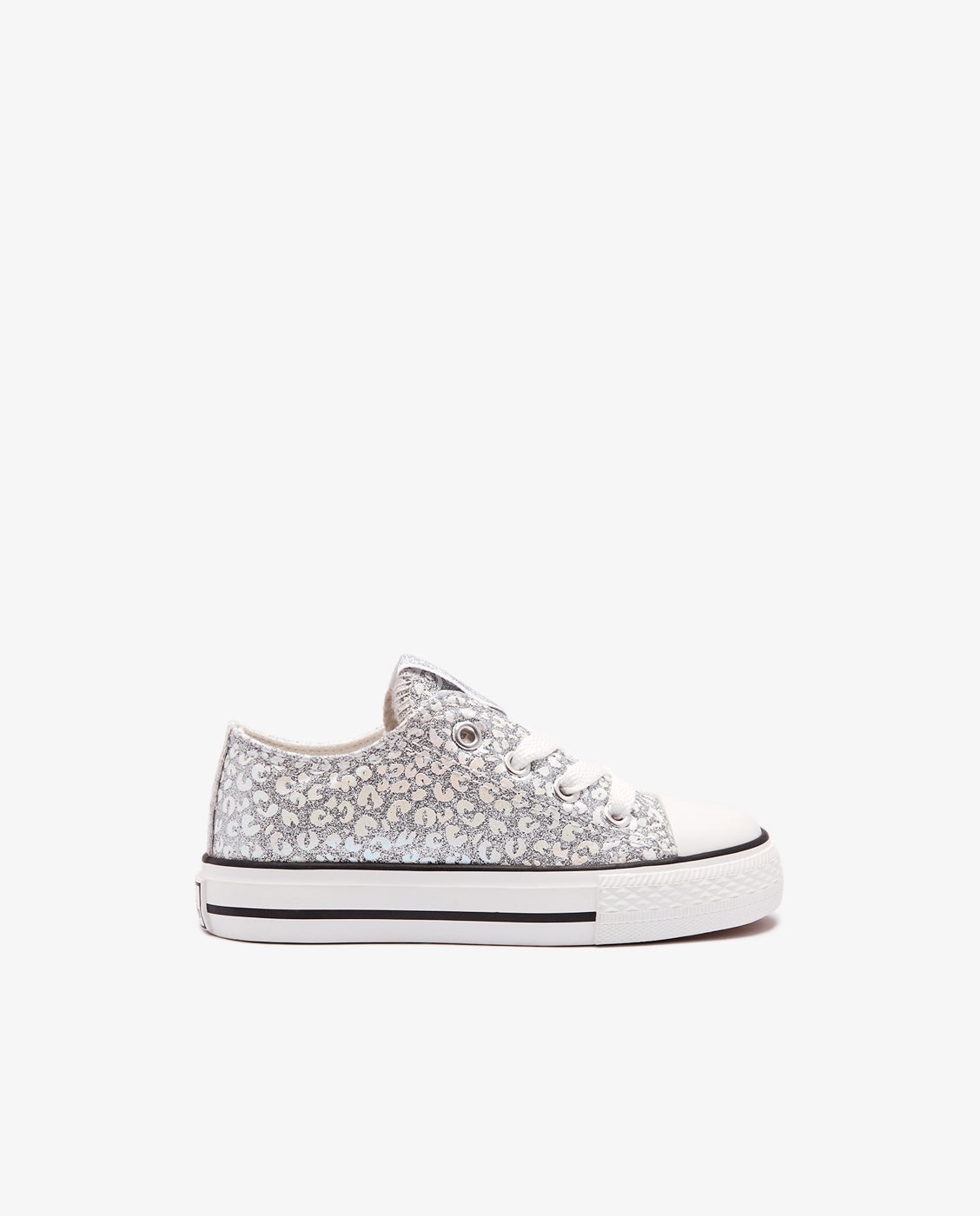 Zapatillas de lona de niña glitter en plata