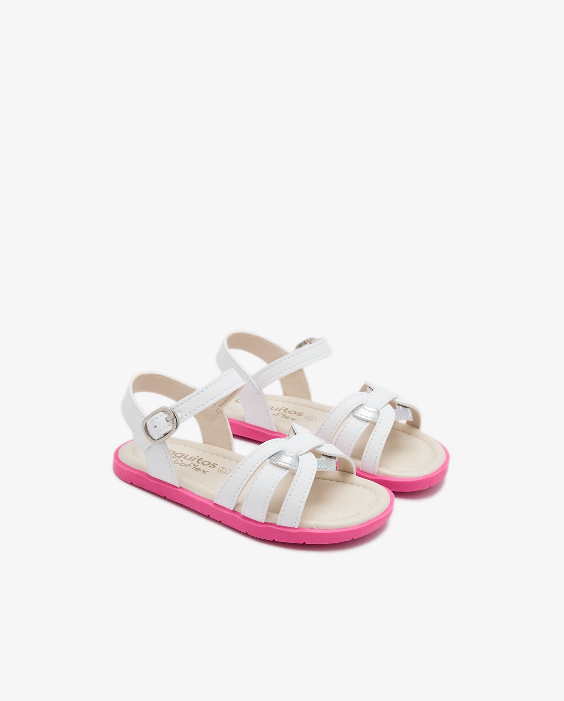 Sandalias abiertas de niña Goflex con detalle de corazón - Conguitos - Blanco Blanco-2
