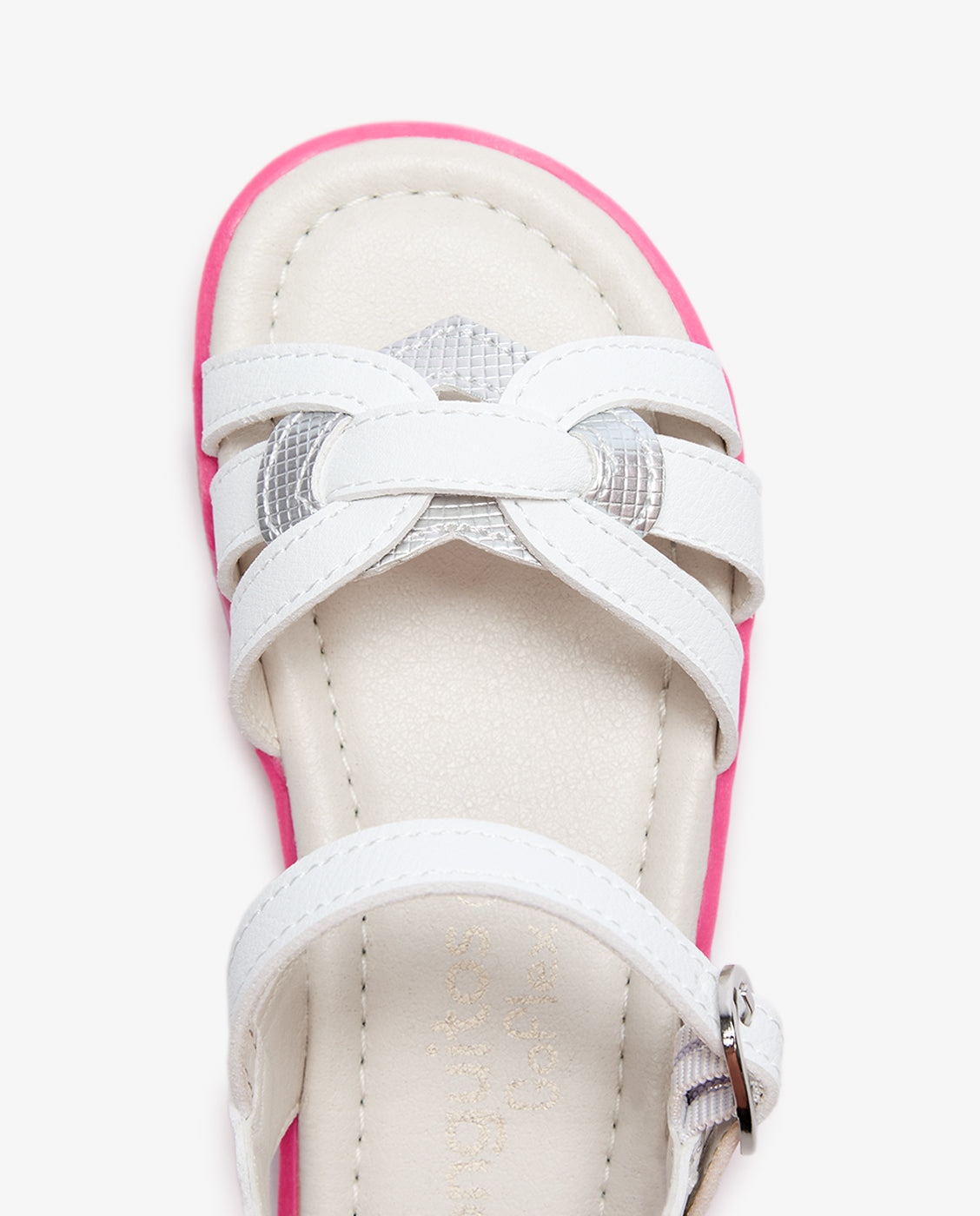 Sandalias abiertas de niña Goflex con detalle de corazón - Conguitos - Blanco Blanco-4