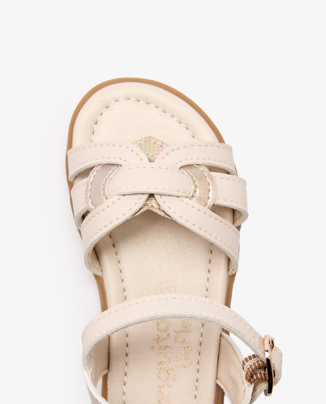 Sandalias abiertas de niña Goflex con detalle de corazón - Conguitos - Beige Beige-4