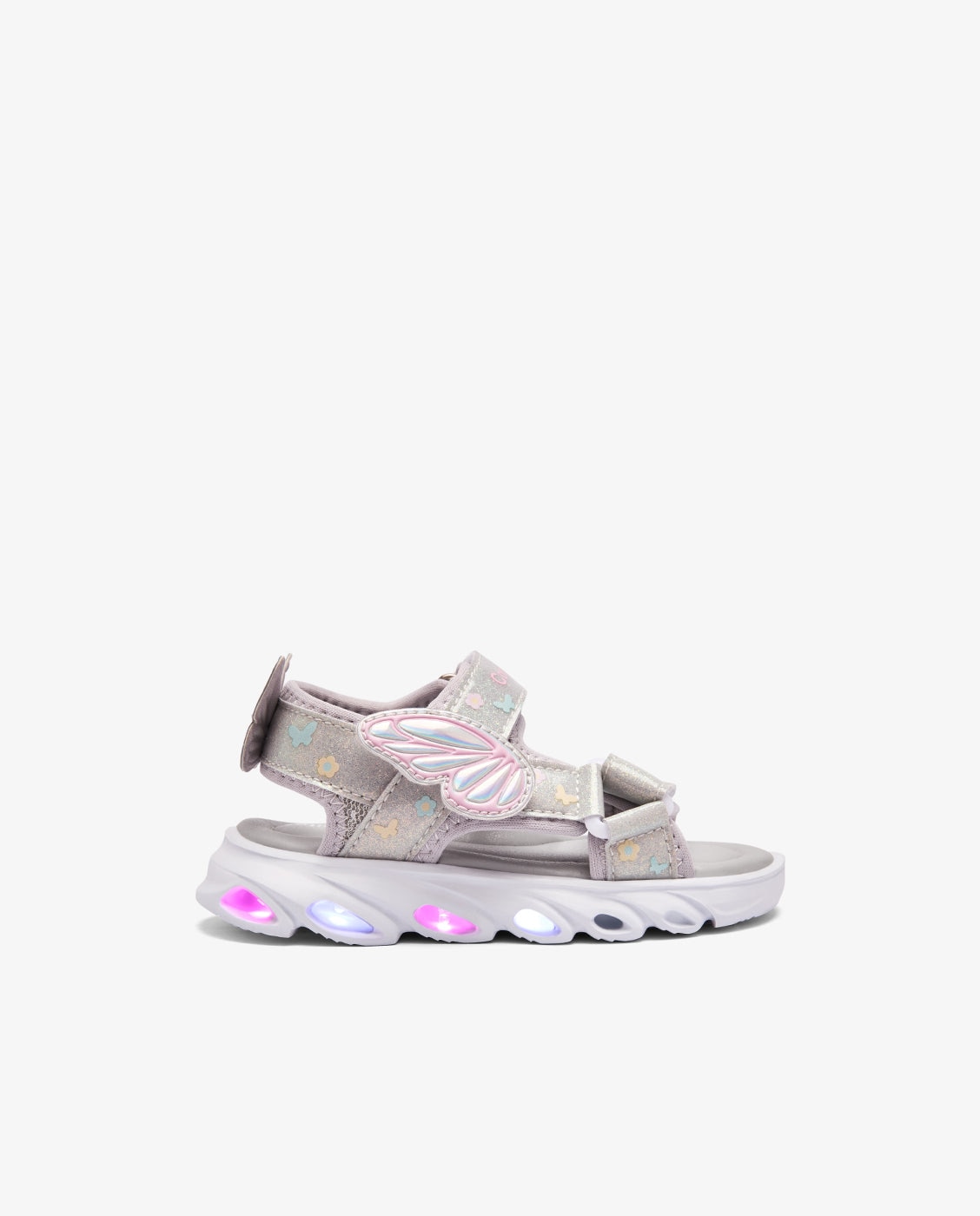 Sandalias de luces de niña con detalles de mariposa - Conguitos - Plata Plata-2