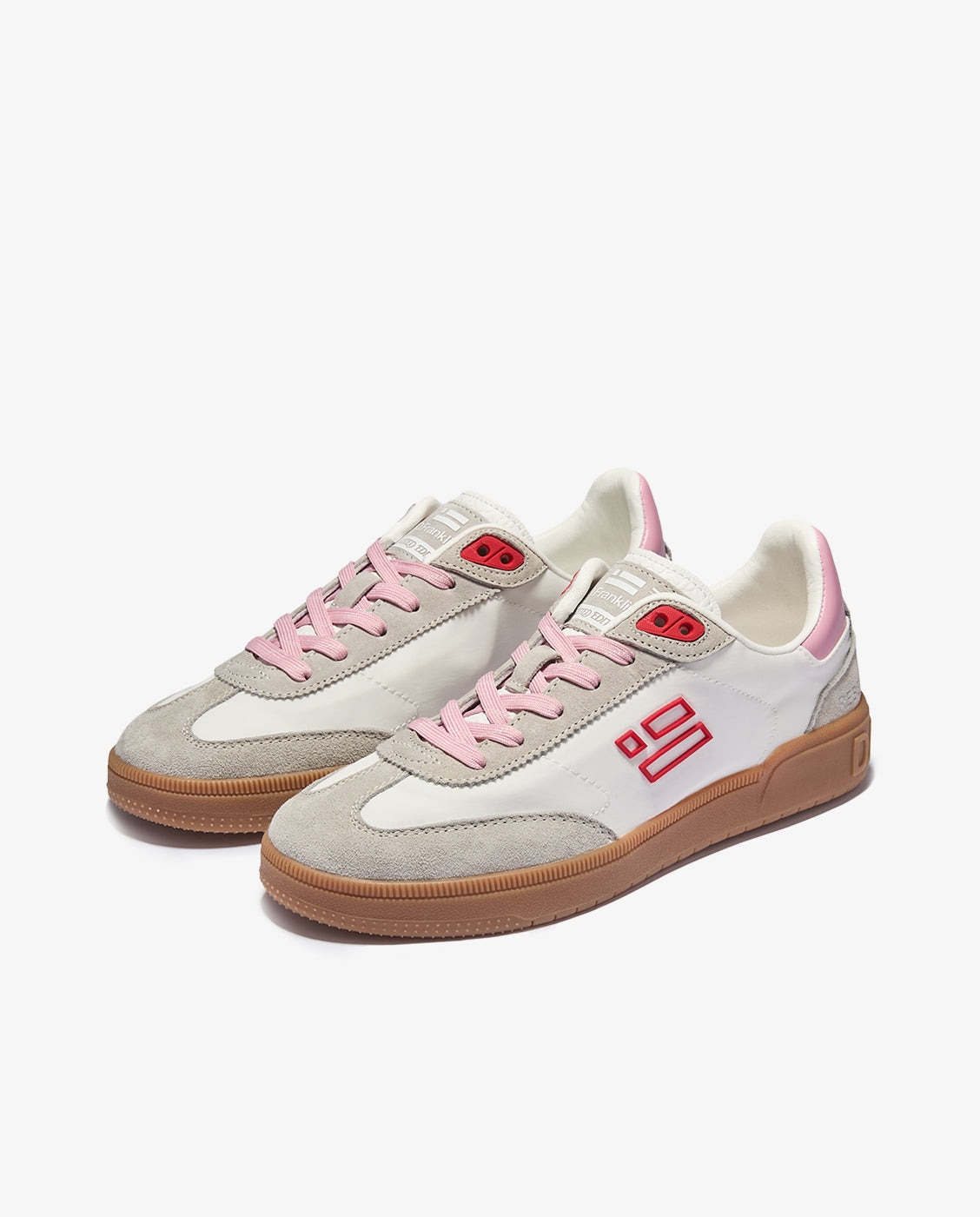 Zapatillas deportivas de mujer de ante rebel lab suede - D.Franklin - Blanco / Rosa Blanco / Rosa-3