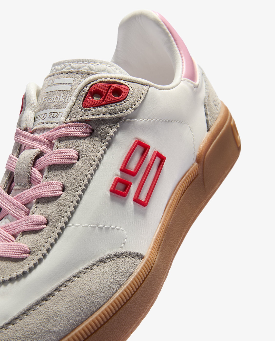 Zapatillas deportivas de mujer de ante rebel lab suede - D.Franklin - Blanco / Rosa Blanco / Rosa-4