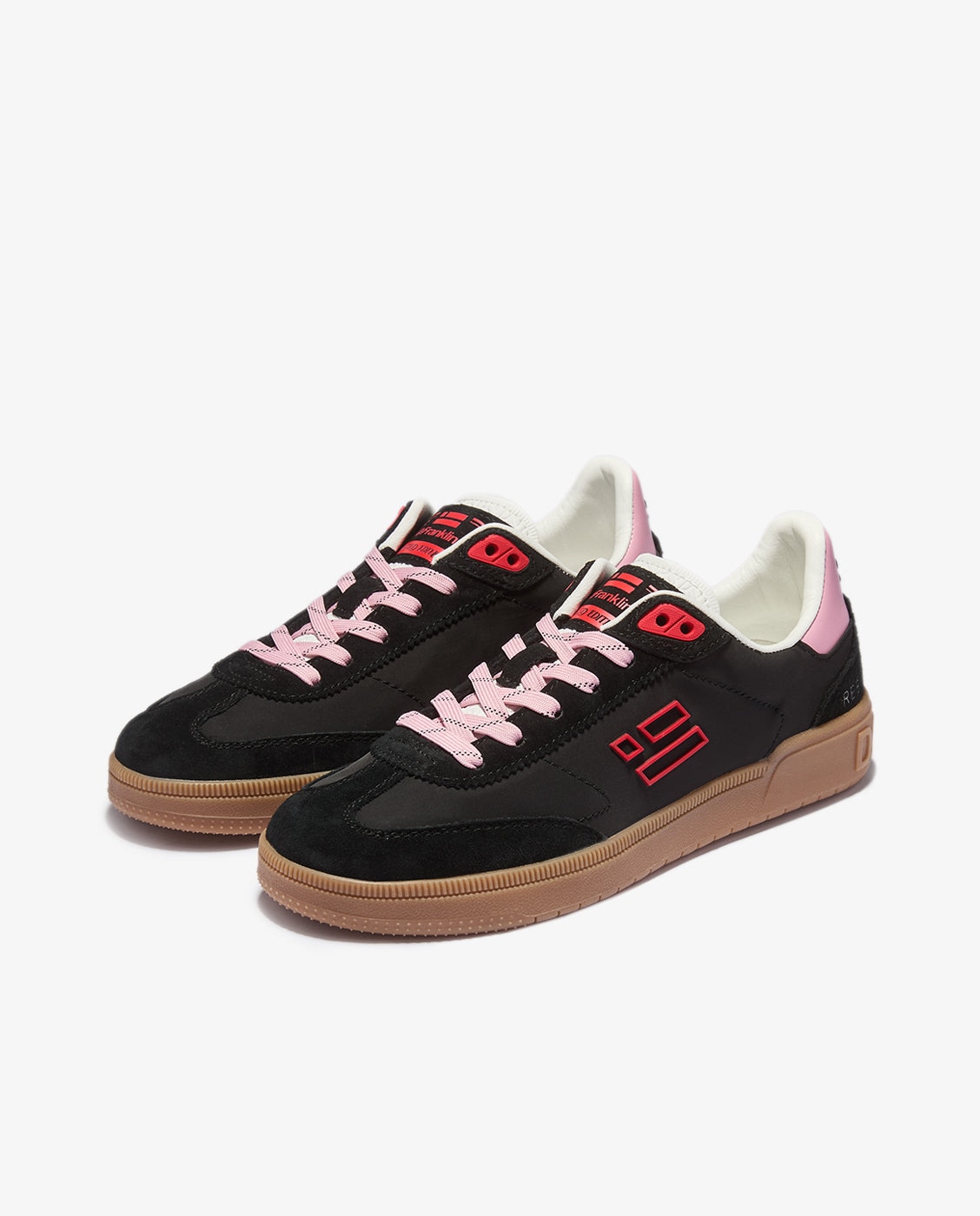 Zapatillas deportivas de mujer de ante rebel lab suede - D.Franklin - Negro / Rosa Negro / Rosa-3