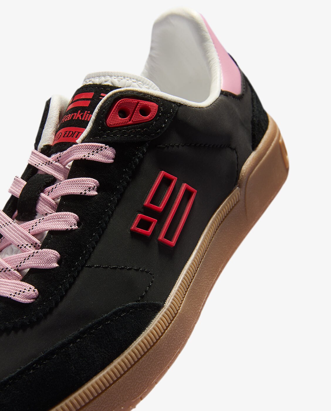 Zapatillas deportivas de mujer de ante rebel lab suede - D.Franklin - Negro / Rosa Negro / Rosa-4