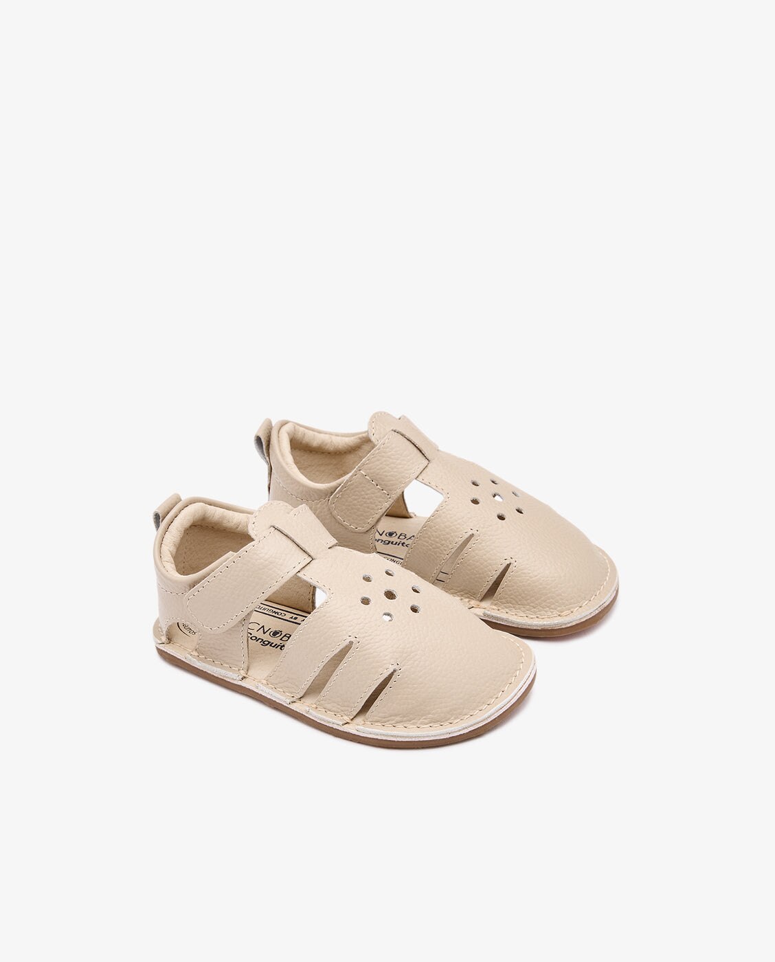 Sandalias de bebé respetuosas en piel - Conguitos - Blanco Blanco-2