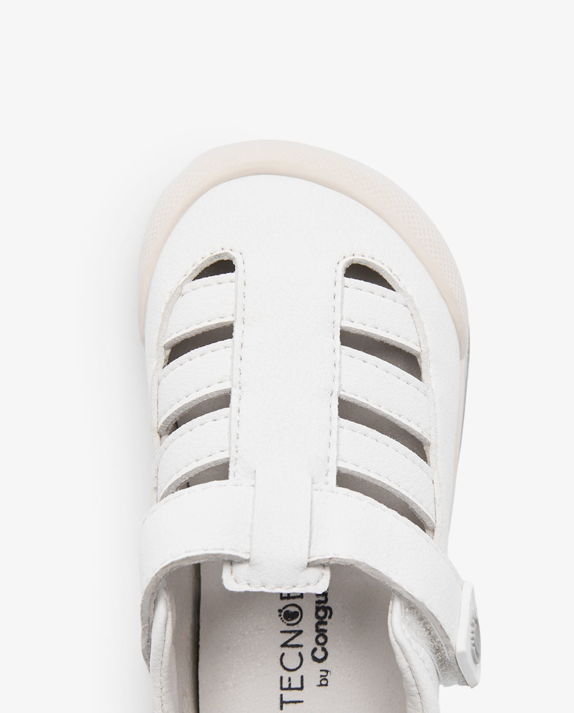 Sandalias de bebés diseño cerrado respetuosas - Conguitos - Blanco Blanco-4