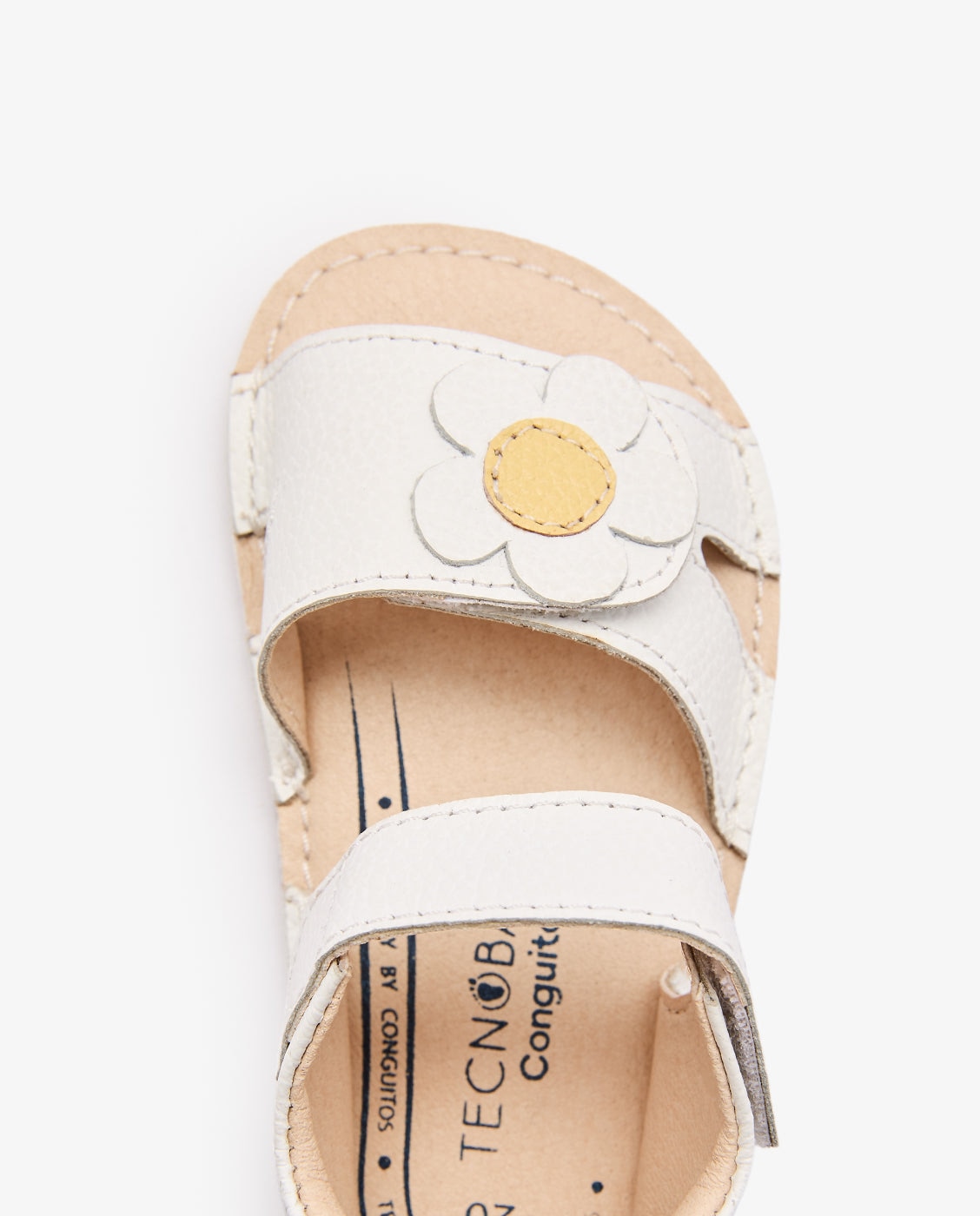 Sandalias de bebé niña respetuosas con detalle de flor - Conguitos - Blanco Blanco-4