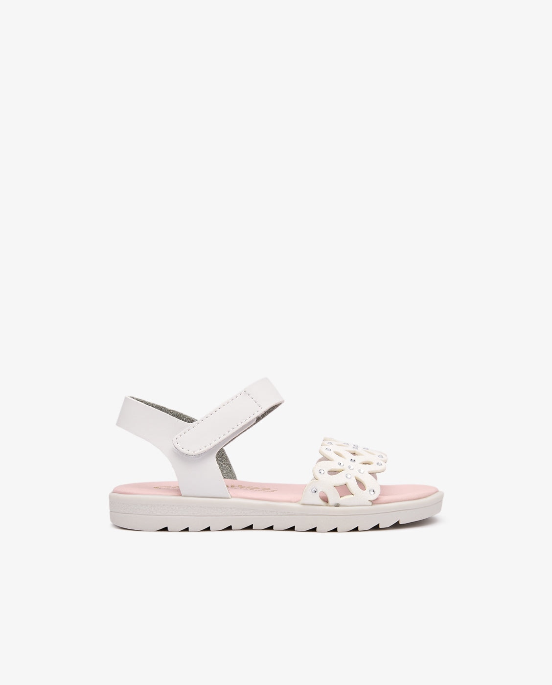 Sandalias abiertas de niña con diseño de mariposa - Conguitos - Blanco roto Blanco-1