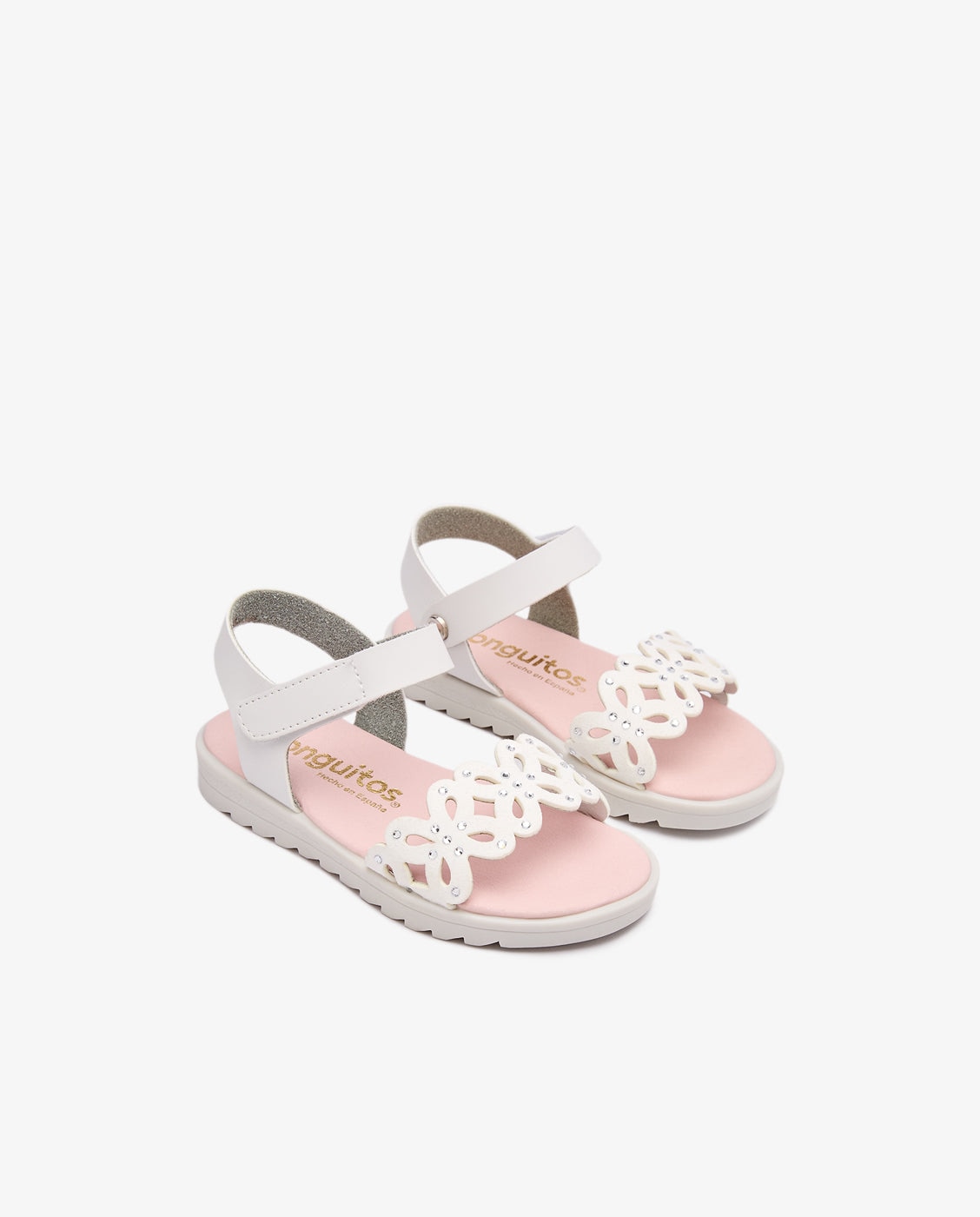 Sandalias abiertas de niña con diseño de mariposa - Conguitos - Blanco roto Blanco-2