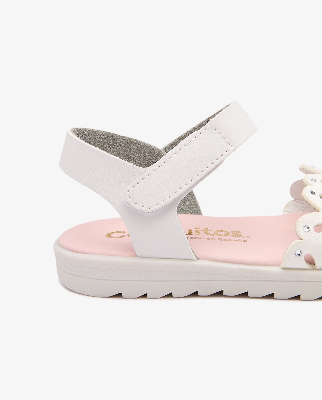 Sandalias abiertas de niña con diseño de mariposa - Conguitos - Blanco roto Blanco-3