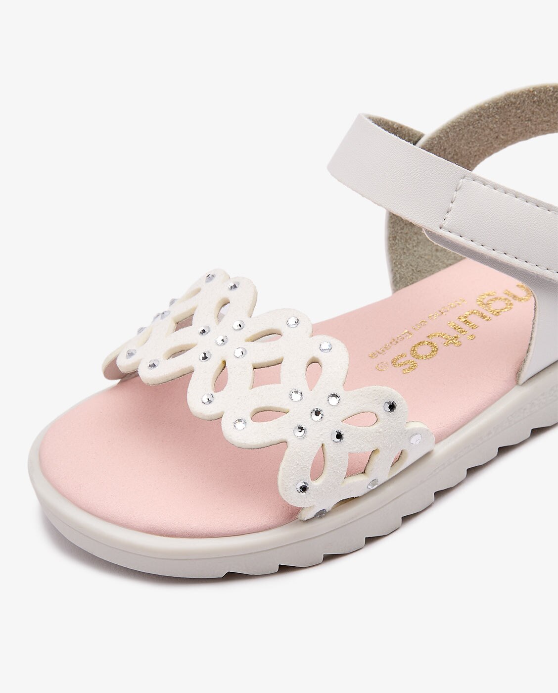 Sandalias abiertas de niña con diseño de mariposa - Conguitos - Blanco roto Blanco-4