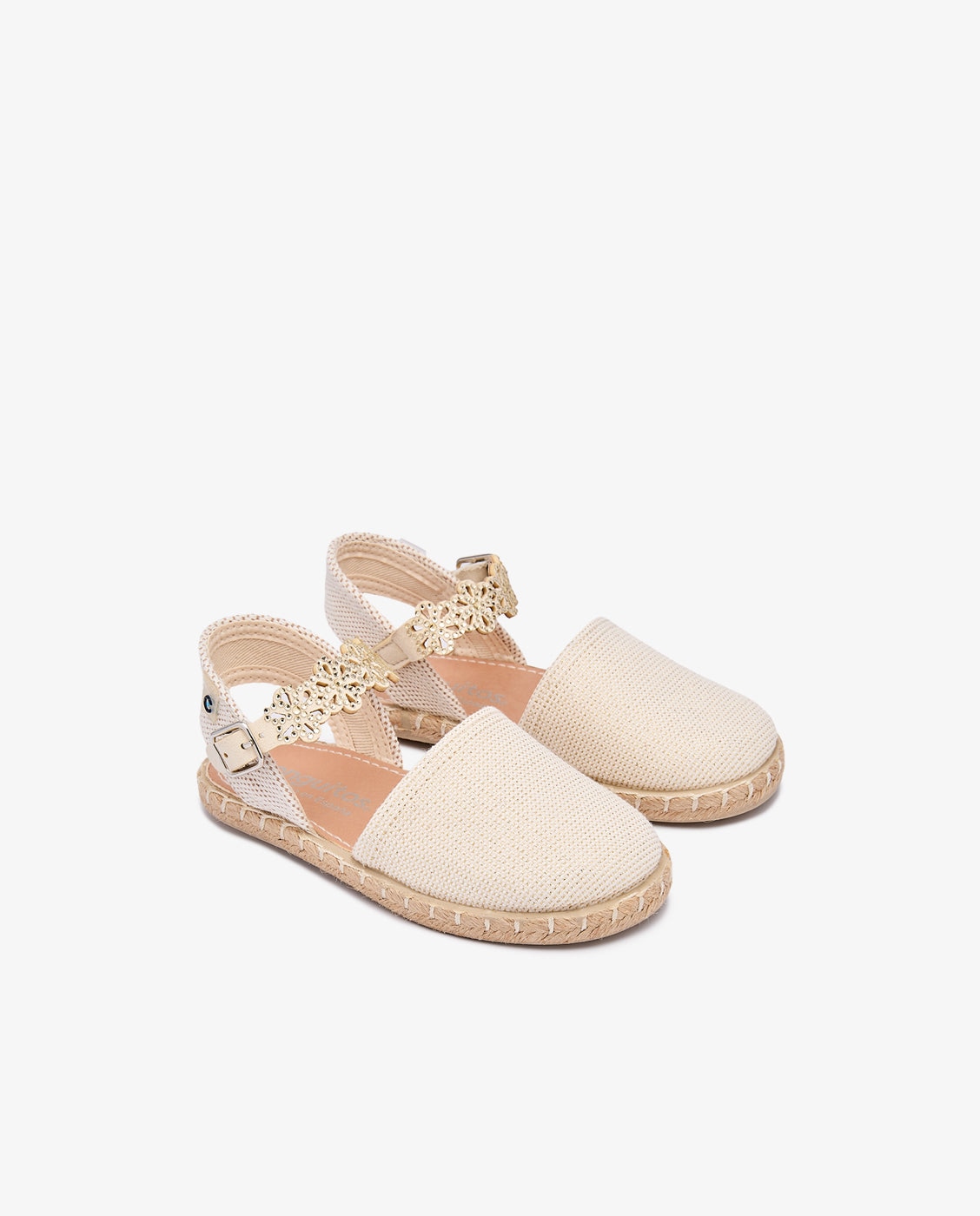 Alpargatas Brillantes Hebilla Rosa - Conguitos - Beige Beige-2