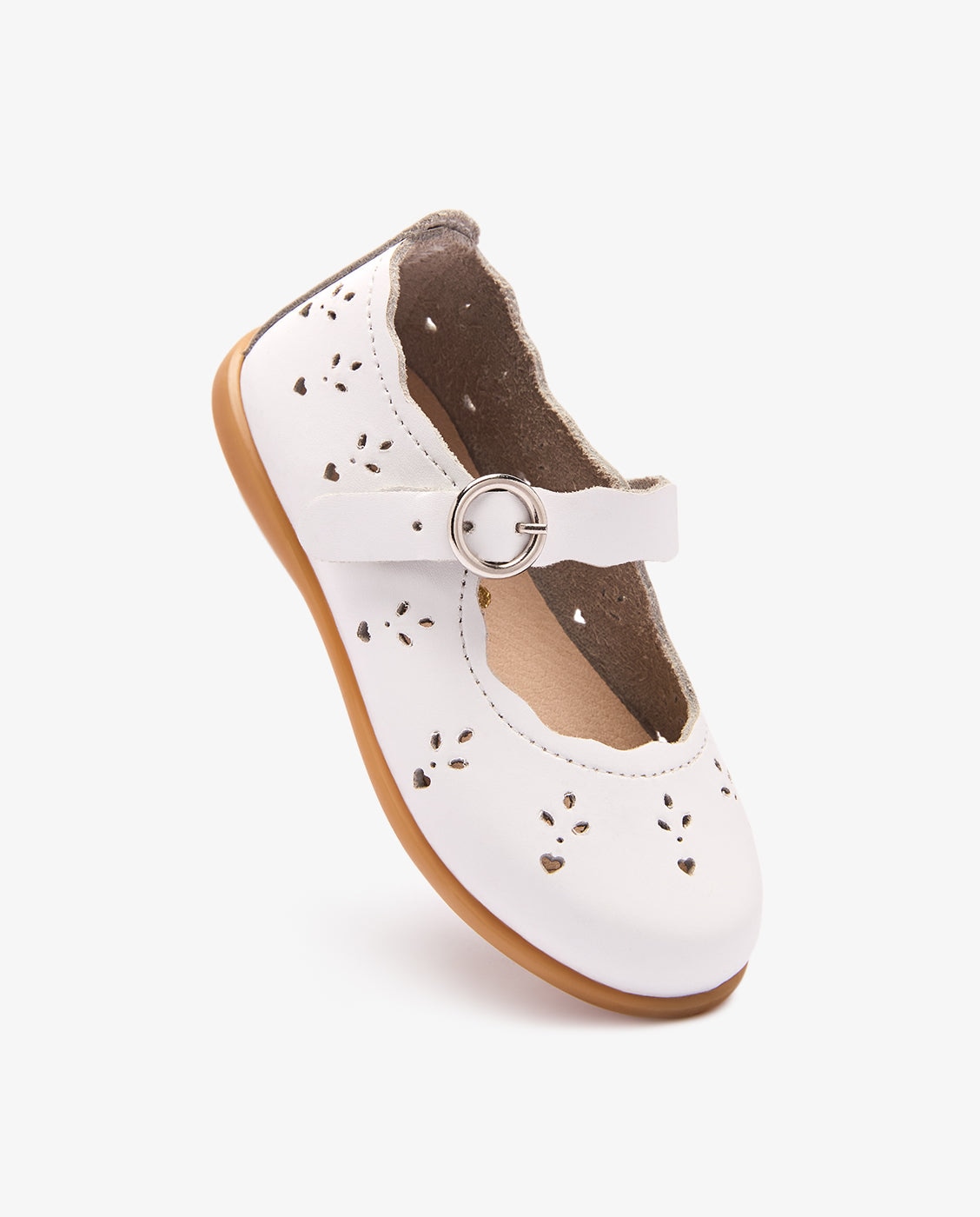 Bailarinas de bebé niña con detalles florales - Conguitos - Blanco Blanco-3