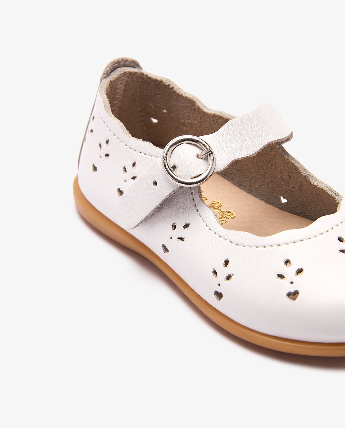 Bailarinas de bebé niña con detalles florales - Conguitos - Blanco Blanco-4