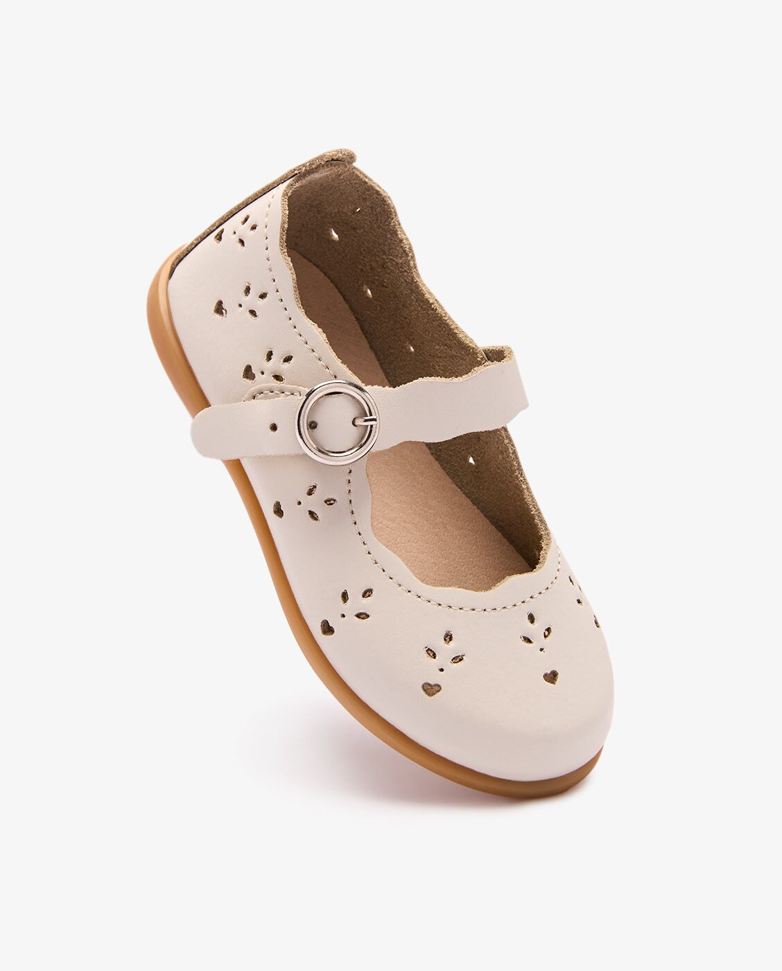 Bailarinas de bebé niña con detalles florales - Conguitos - Natural Natural-3