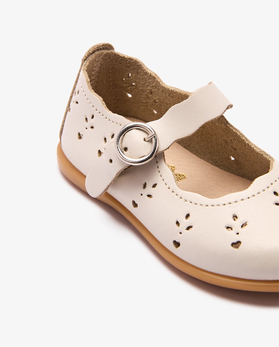 Bailarinas de bebé niña con detalles florales - Conguitos - Natural Natural-4
