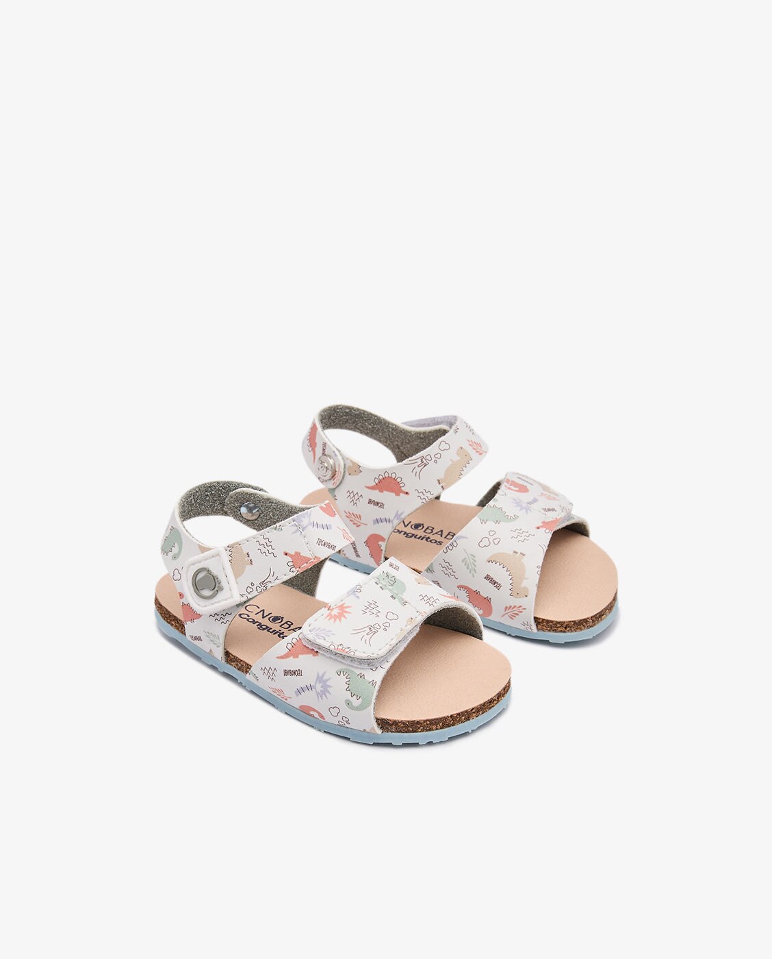 Sandalias Bio Estampado Dinosaurios Respetuosas - TECNOBABY BY CONGUITOS - Blanco Blanco-2