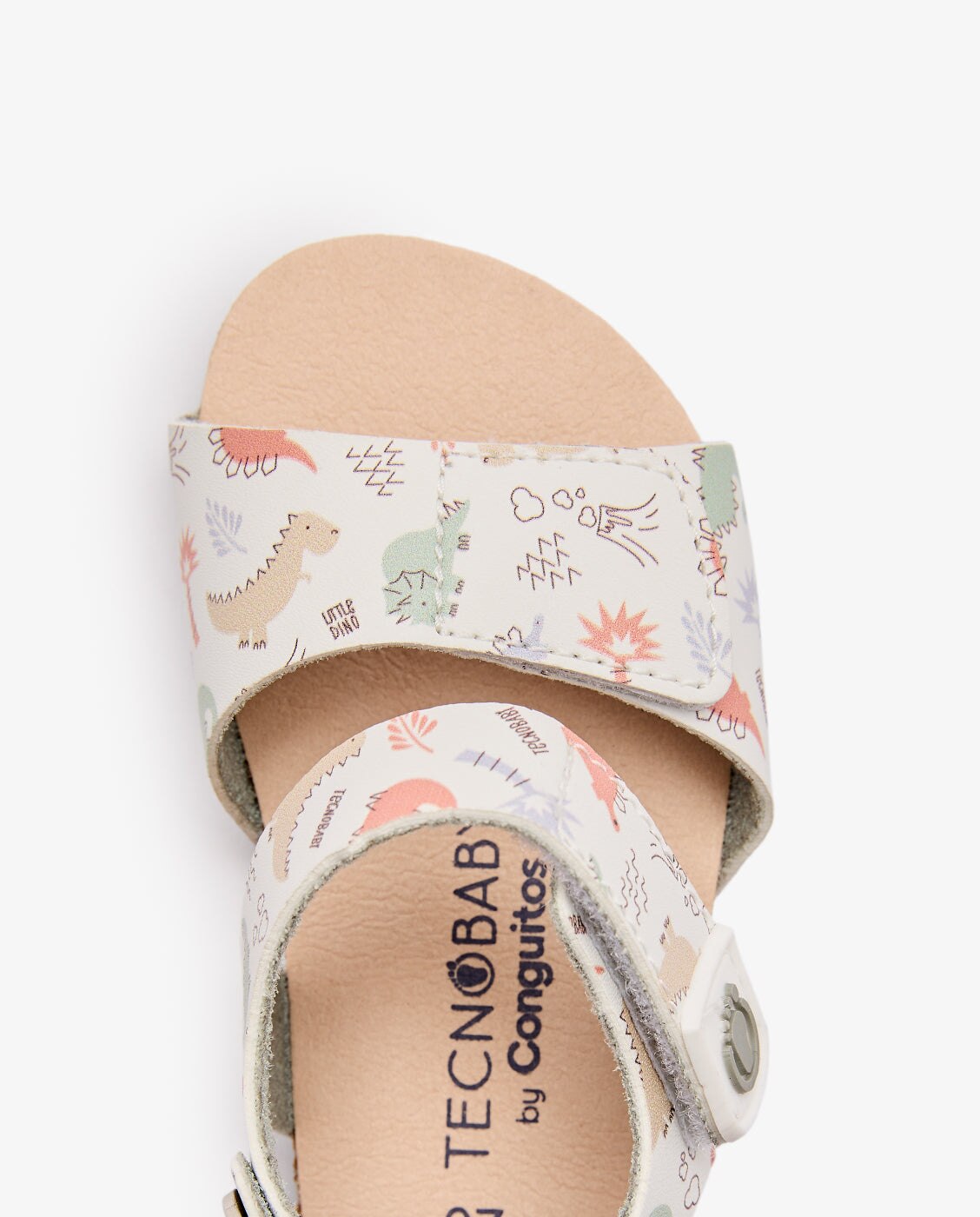 Sandalias Bio Estampado Dinosaurios Respetuosas - TECNOBABY BY CONGUITOS - Blanco Blanco-4
