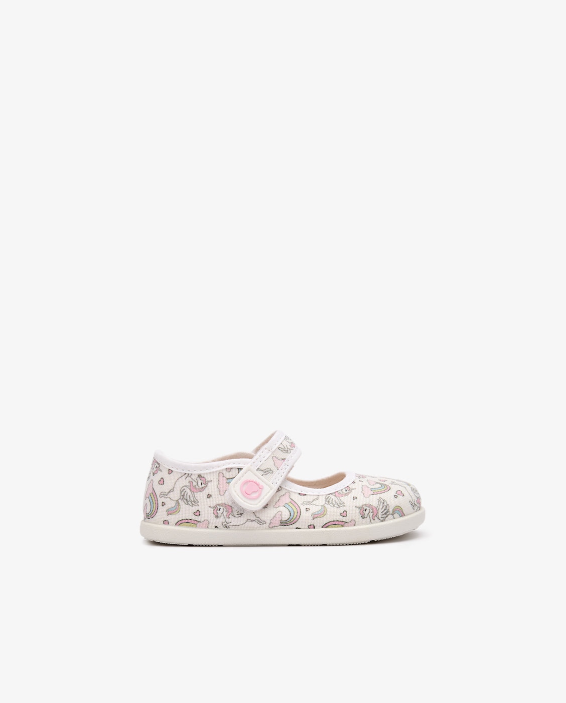 Imagen 0 de Merceditas de bebé niña con diseño respetuoso y detalles de unicornios Multicolor