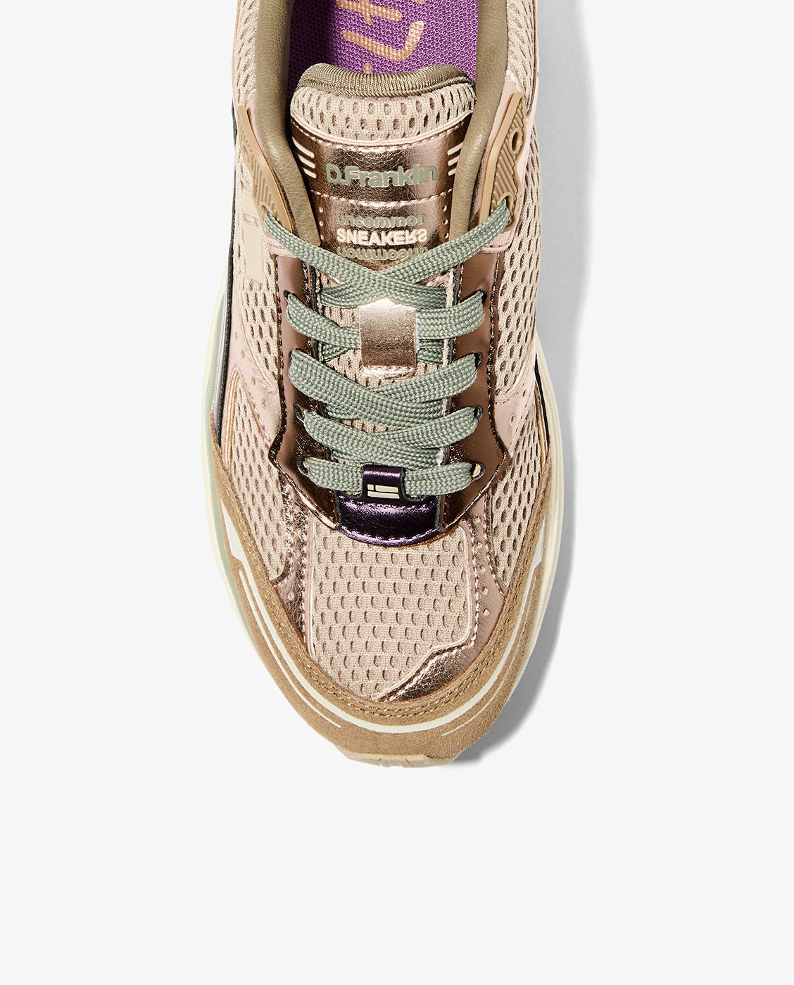 Zapatillas deportivas de mujer de piel 347 metalizado - D.Franklin - Oro Oro-4