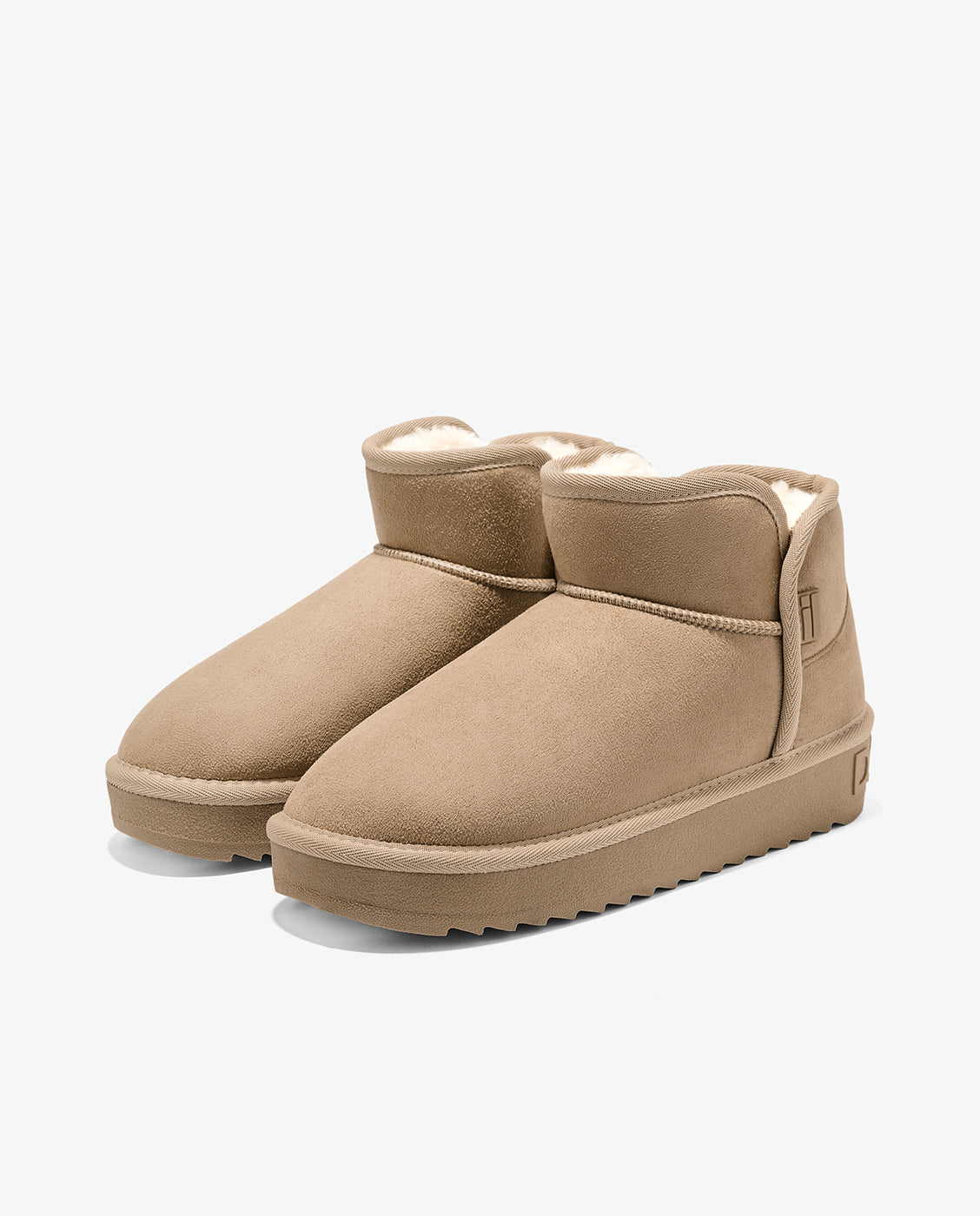 Botas de pelo de mujer estilo australianas de corte bajo nordic low - D.Franklin - Beige Beige-3