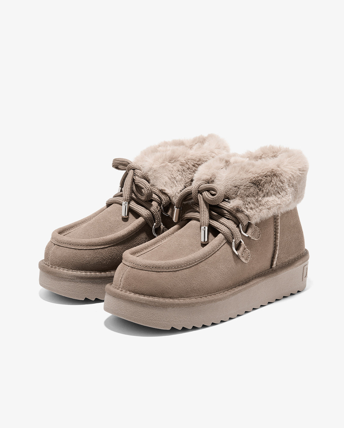 Botas de pelo de mujer estilo australianas de piel nordic mid pelo - D.Franklin - Gris Gris-4