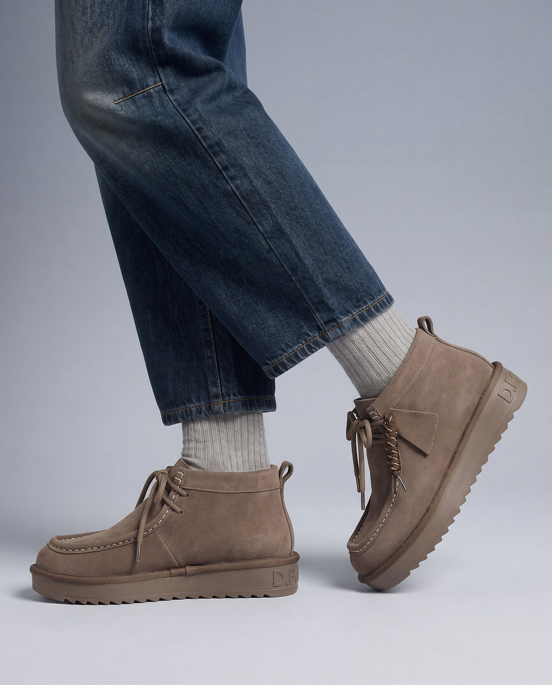 Botas de pelo de mujer estilo australianas de ante nordic bord - D.Franklin - Gris Gris-2