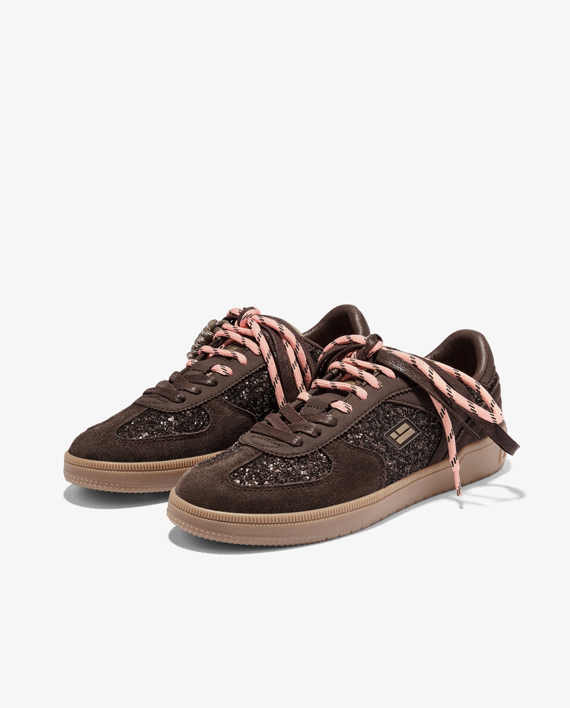 Zapatillas deportivas de mujer con brillo rebel lab glitter - D.Franklin - Marrón Marrón-4