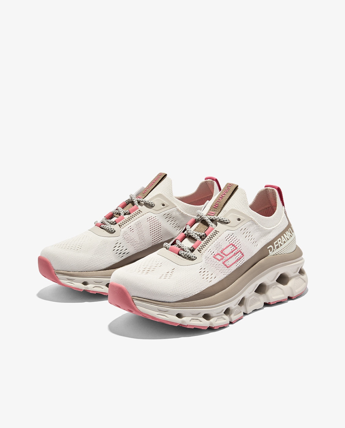 Zapatillas deportivas de mujer de tejido con plataforma aero - D.Franklin - Beige/Marrón Beige/Marrón-3